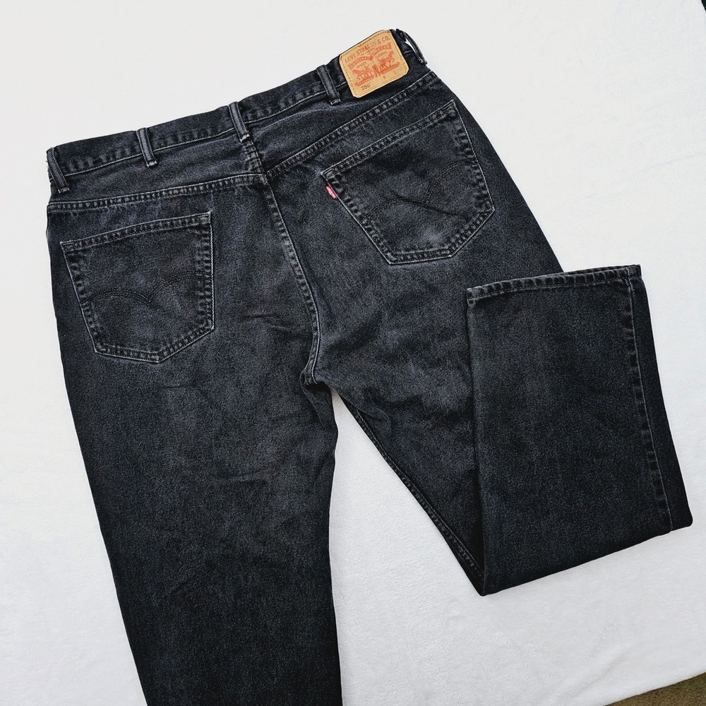 Levi's 550 Relaxed Fit Jeans Mens‎ 42x32 Black Denim Tapered Leg 90s Grunge
